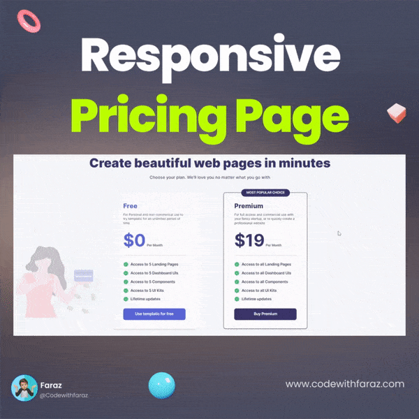 Create a Stunning Response Pricing Page with Tailwind CSS.gif